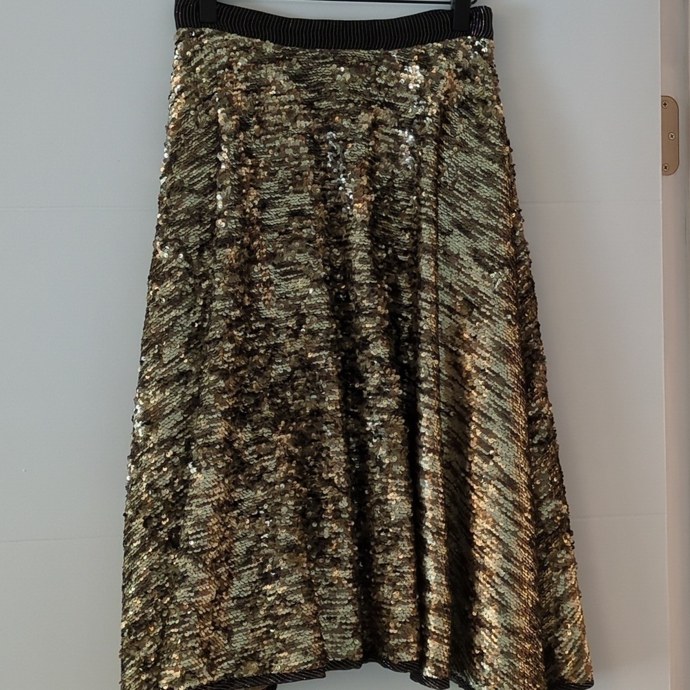 Blank London gold sequins circle skirt holidays party